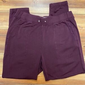Lou & Grey Maroon SignatureSoft Sweatpants Joggers M Casual Cozy EUC Stretch